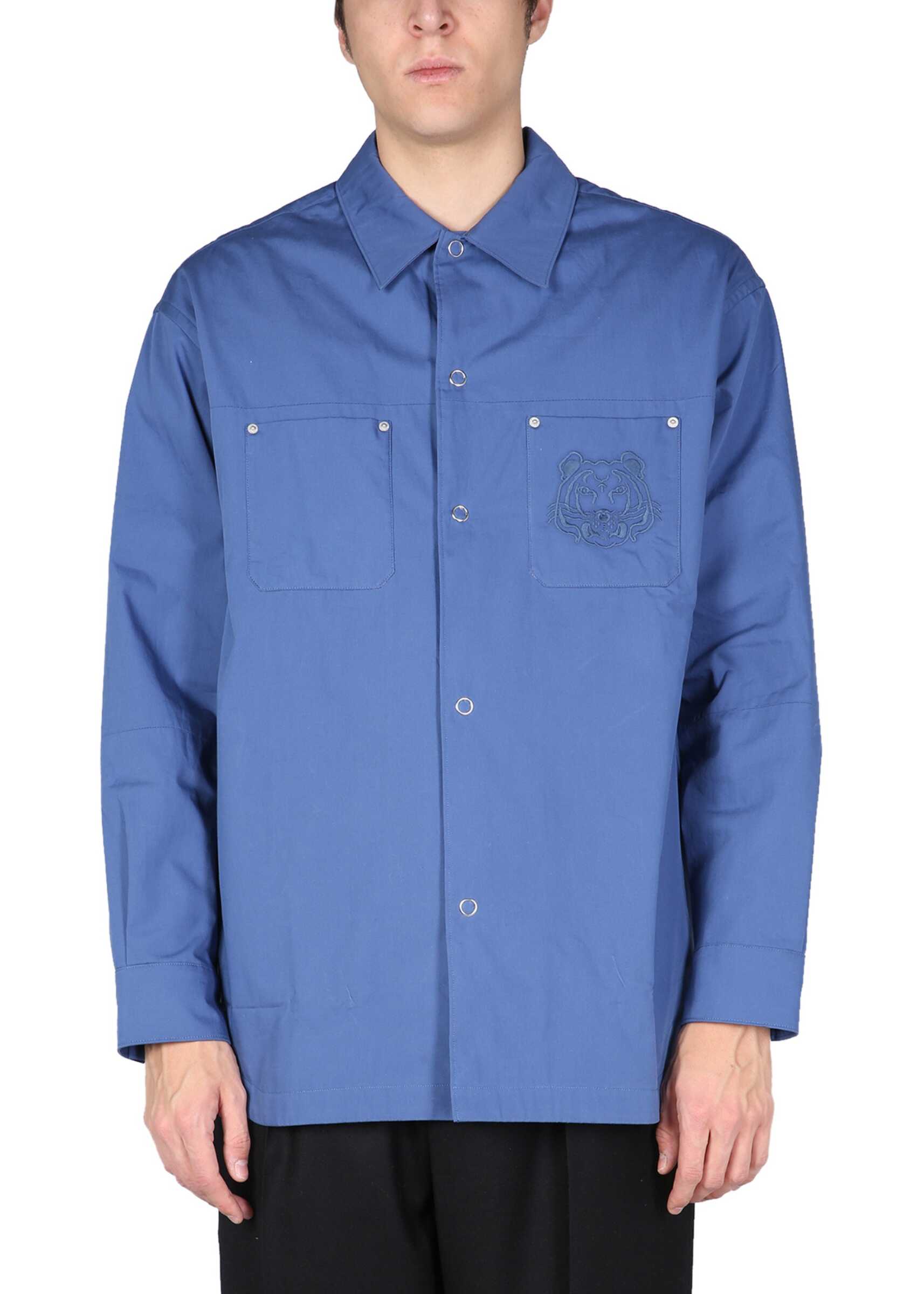 Kenzo Shirt With Embroidered Logo BLUE