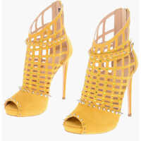 Sandale cu toc 11,5Cm Suede Leather Deep Peep Toe Cut-Out Heels Sandals Femei