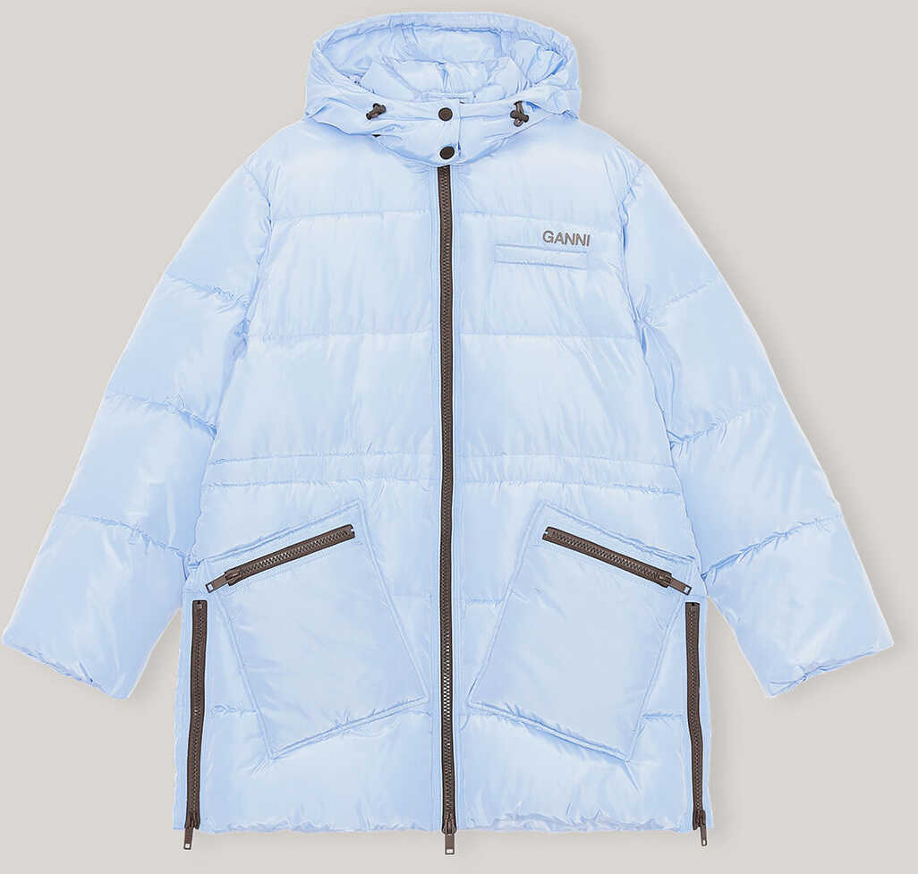 Ganni Oversized Puffer Jacket F6702 Light blue