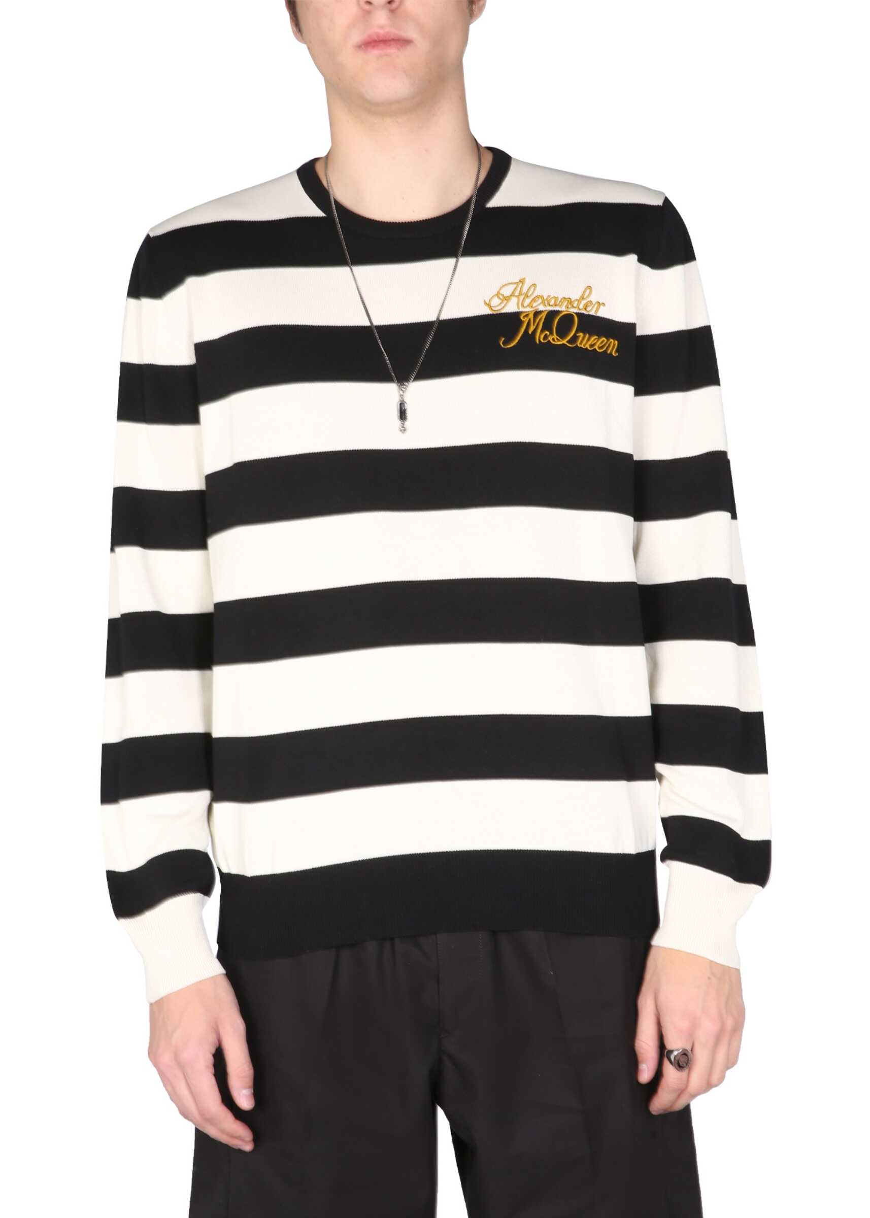 Alexander McQueen Sweater With Embroidered Logo 689561_Q1XDZ1037 MULTICOLOUR image