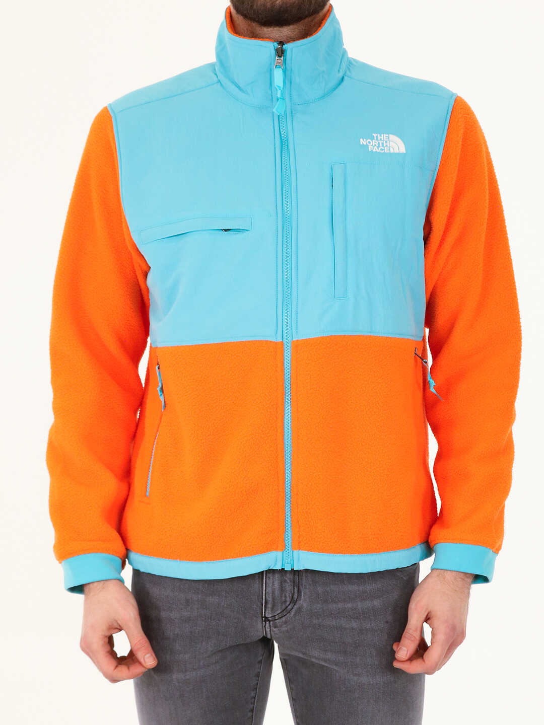 The North Face Denali 2 Orange And Light Blue Jacket NF0A4QYJ N/A