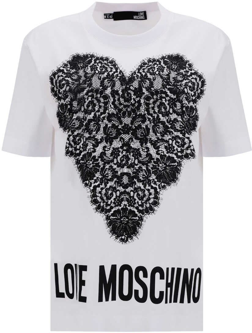 LOVE Moschino Logo-print T-shirt W4H0619M3876 OFF WHITE