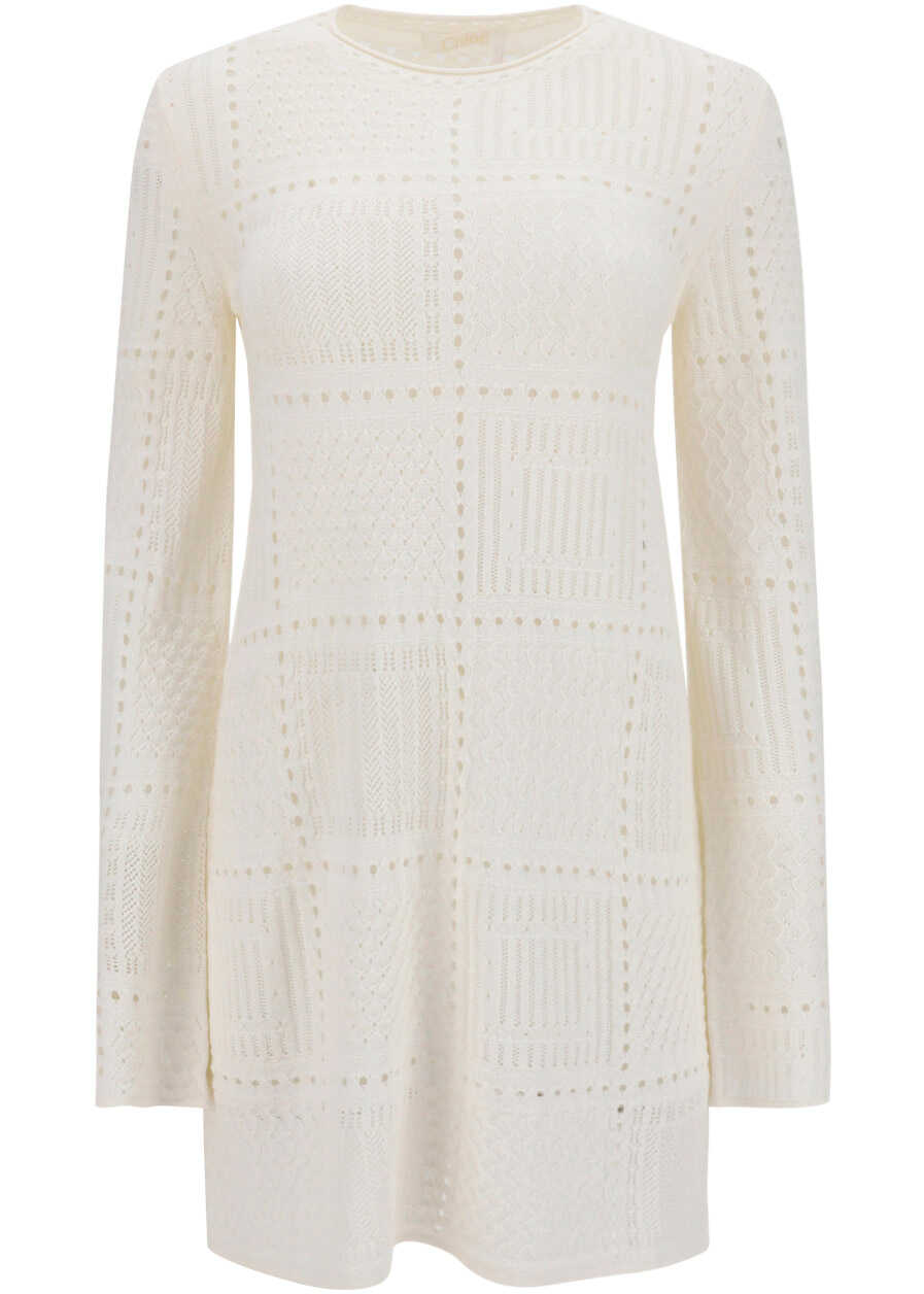 Chloe Knit Dress CHC22SMR09550 CLOUDY WHITE