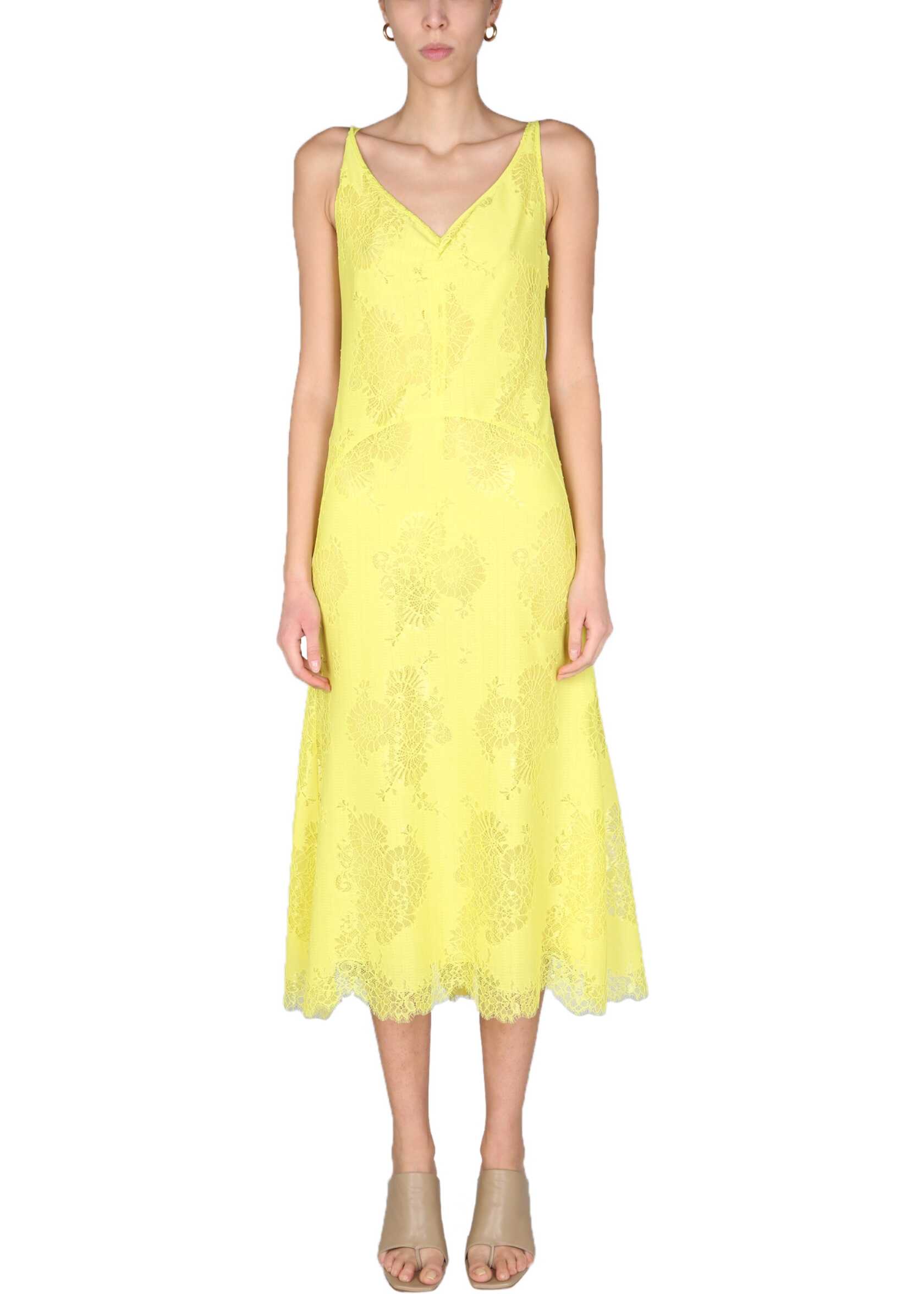 Anna Molinari Dress With Floral Details 7A095A_N0229 YELLOW