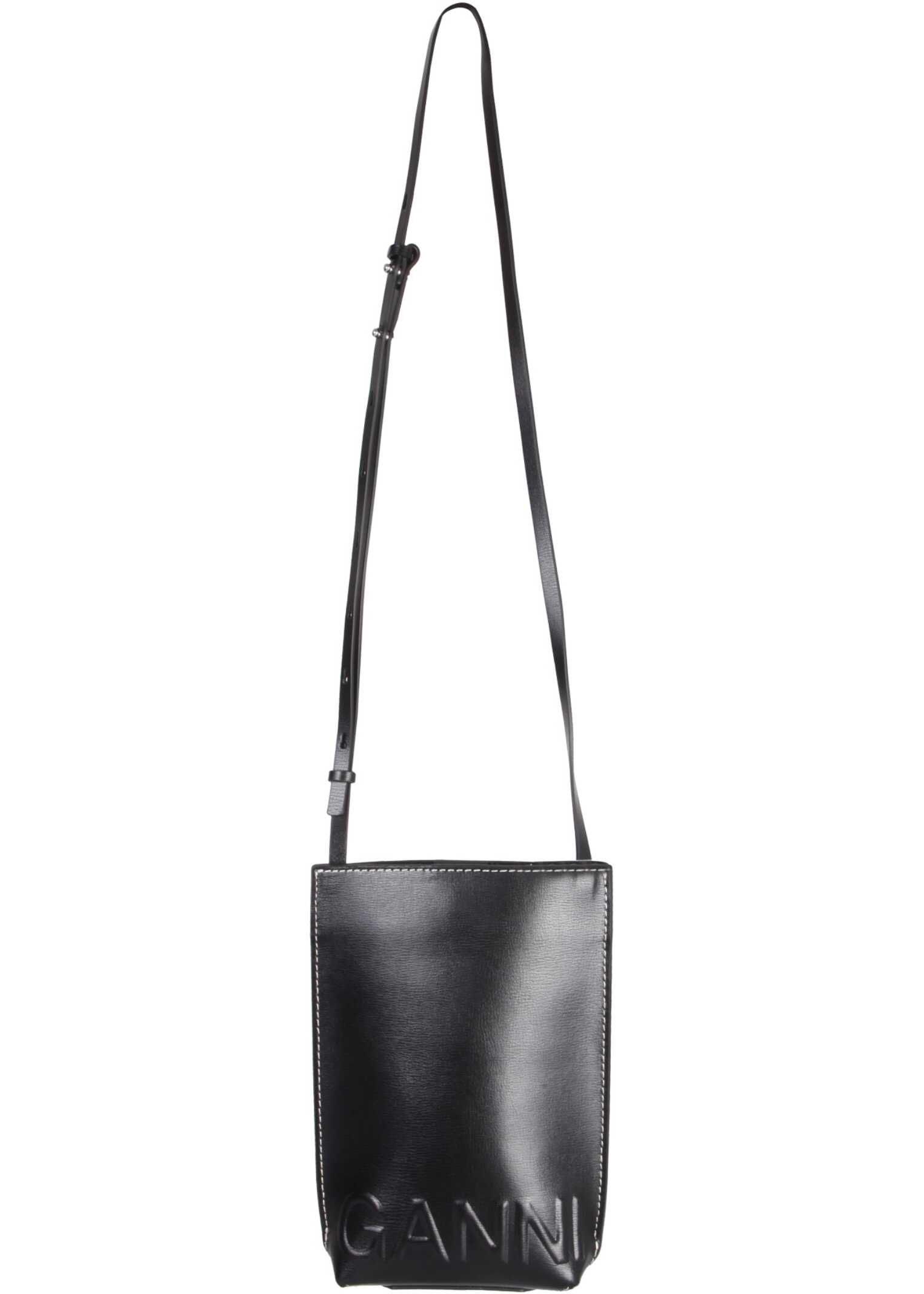 Ganni Mini Banner Bag With Shoulder Strap A3591_099 BLACK