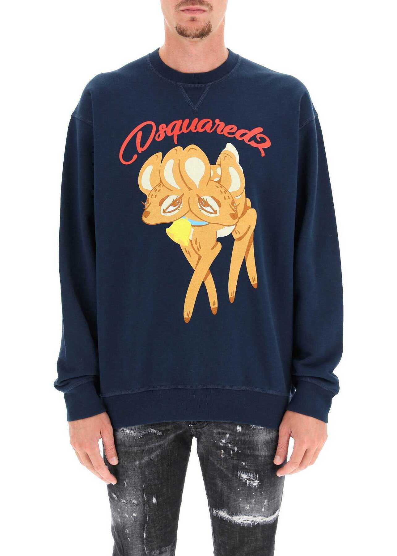 DSQUARED2 Bambi Print Sweatshirt* NAVY BLUE image