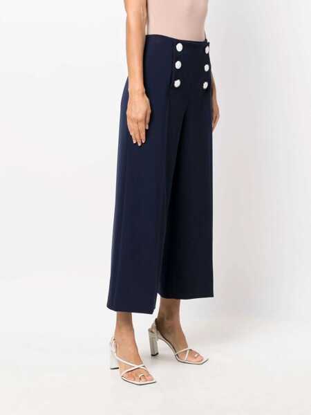 Pantaloni casual LOVE Moschino Wide Leg Trousers BLUE Femei (BM 8736201) 3