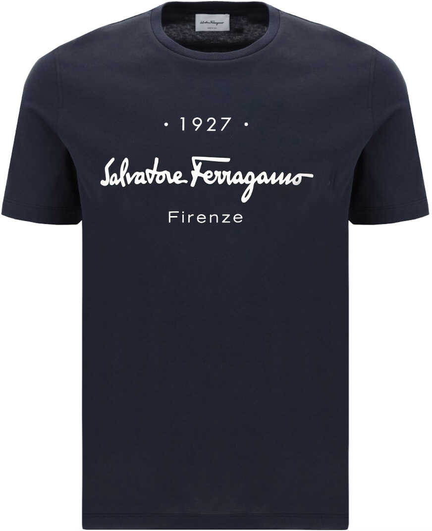Salvatore Ferragamo T-Shirt 751903 NAVY/BIANCO image
