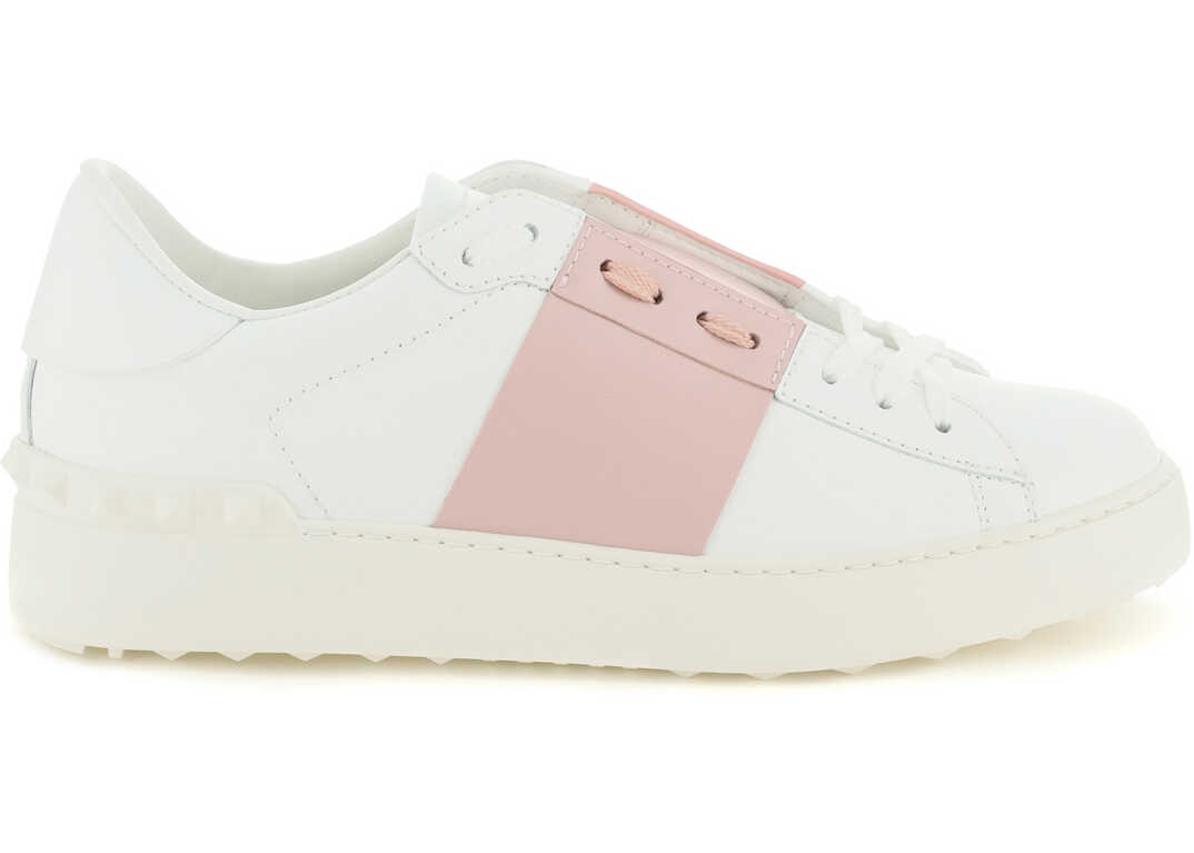 Valentino Garavani Open Leather Sneakers XW2S0781BLU BIANCO WATER ROSE BIANCO