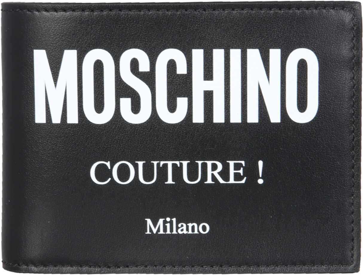 Moschino Bifold Wallet With Logo BLACK