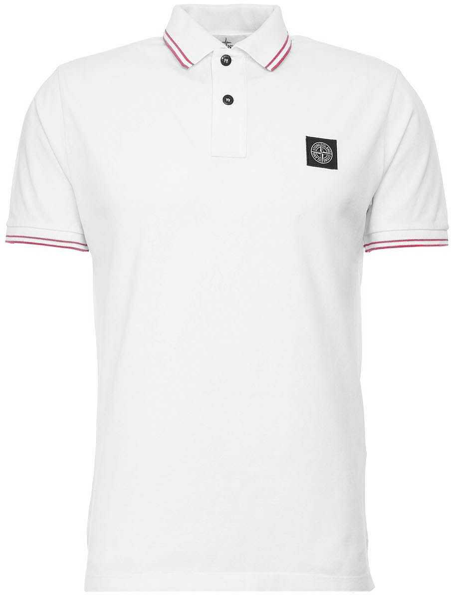 Stone Island Polo with logopatch White