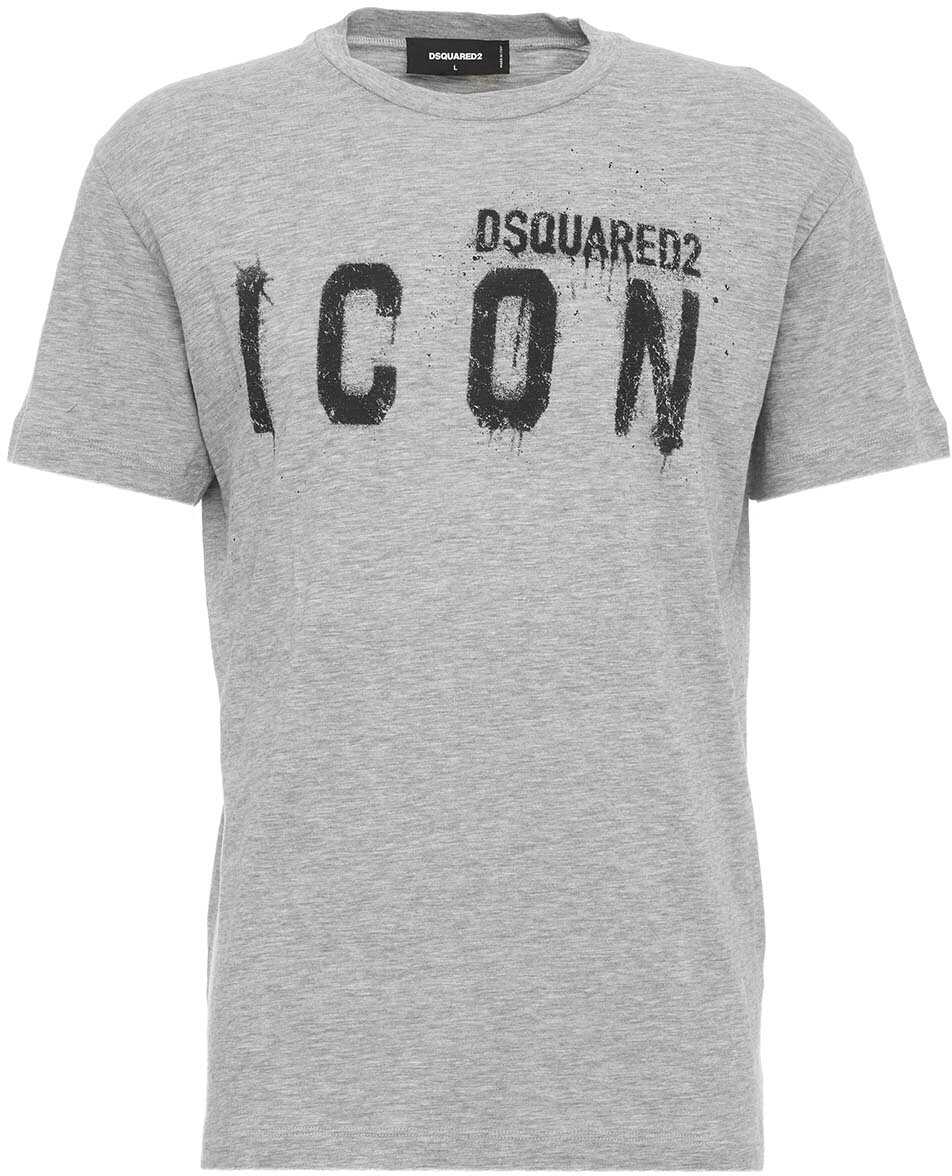 DSQUARED2 T-shirt with logo graffiti Grey