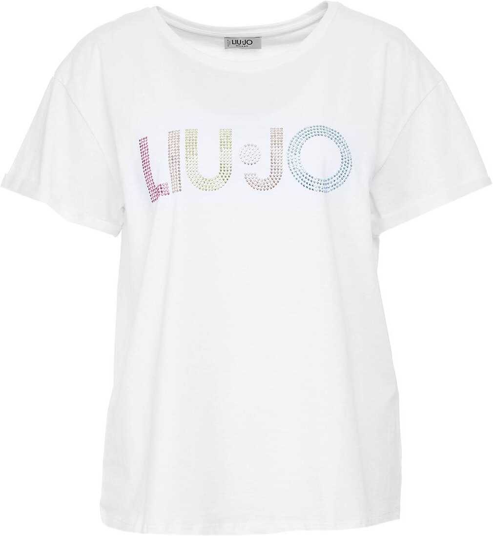 Liu Jo T-shirt with rhinestone logo White