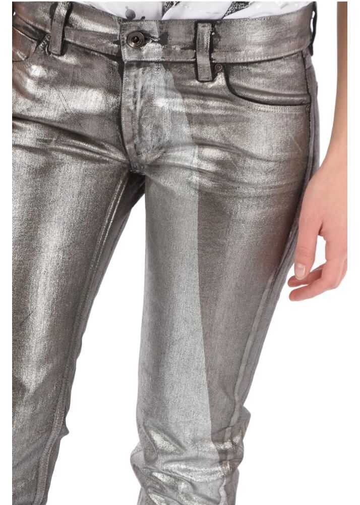 Blugi skinny Diesel Black Gold Metallic Effect Type-146 Jeans Silver Femei (BM 8746197) 3