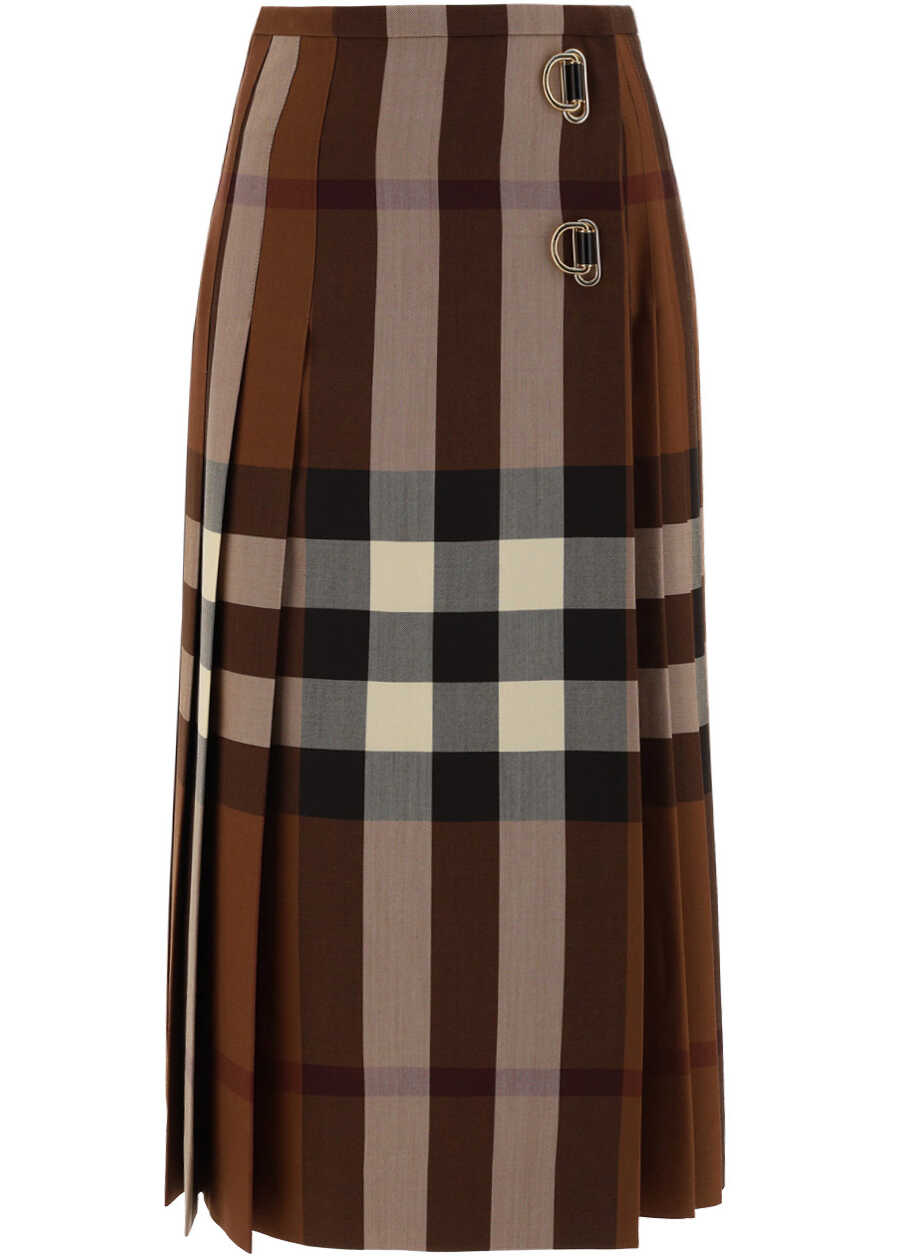 Burberry Skirt 8048821 DARK BIRCH BROWN CHK