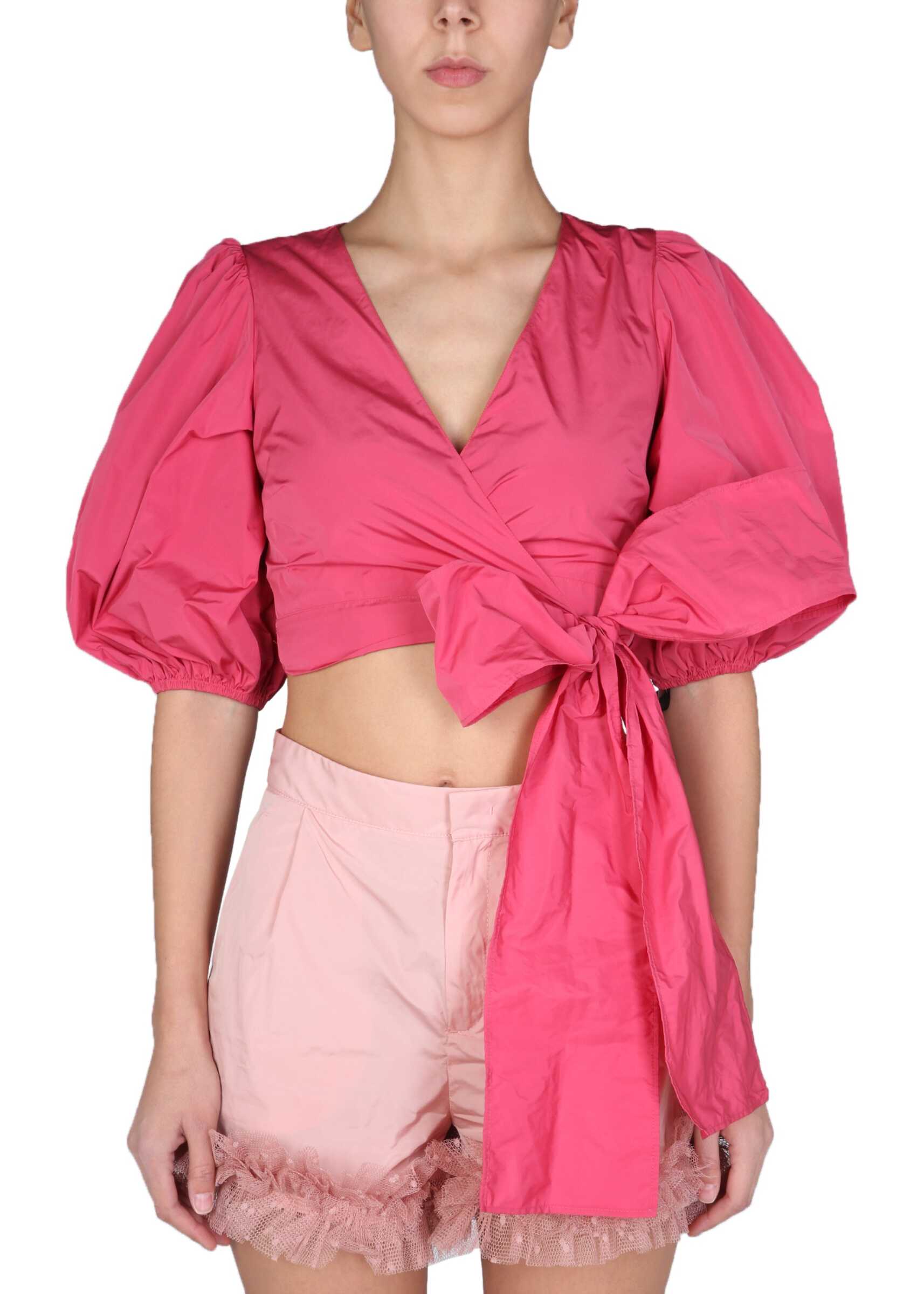 RED VALENTINO Taffetas Top FUCHSIA