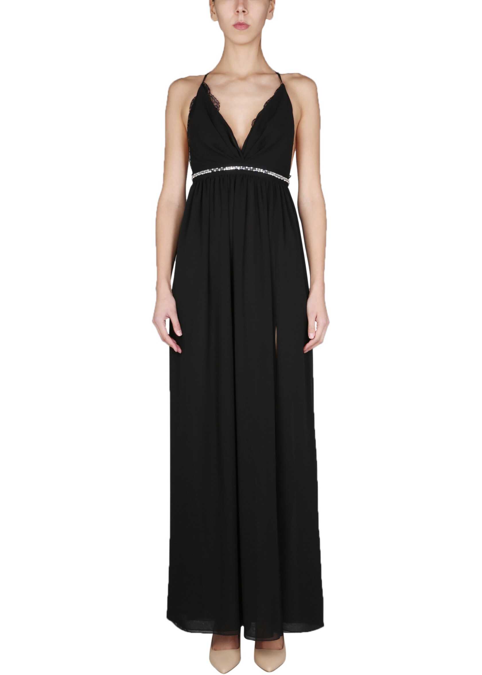 Anna Molinari Dress With Crystal Details 7A073A_N0990 BLACK