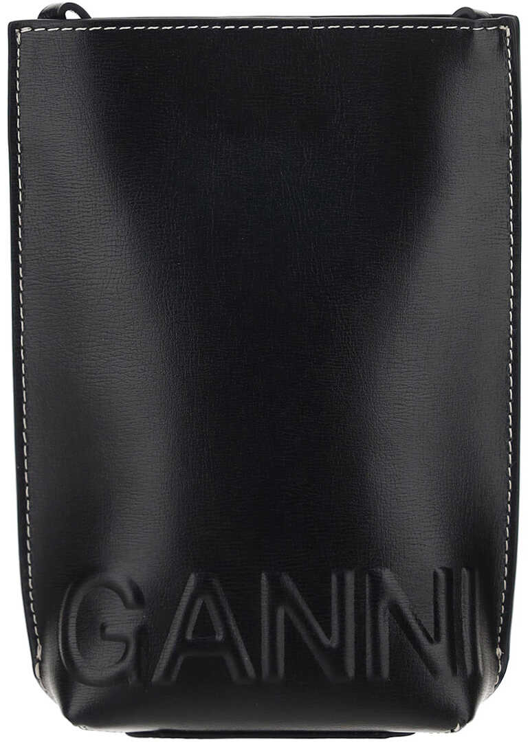 Ganni Banner Shoulder Bag A3591 BLACK