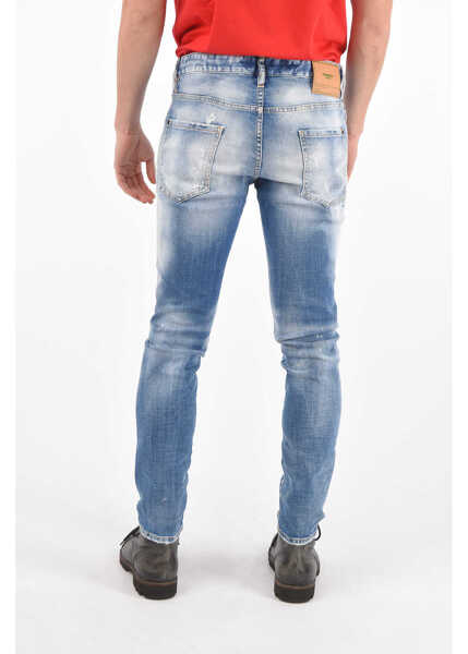 Blugi drepti DSQUARED2 Dlav Regular Fit Light Wash Denims Light Blue Barbati (BM 8749830) 2