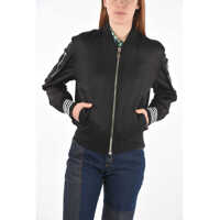 Bomber jacket Front Zipped Multipocket Satin Bomber Jacket Femei