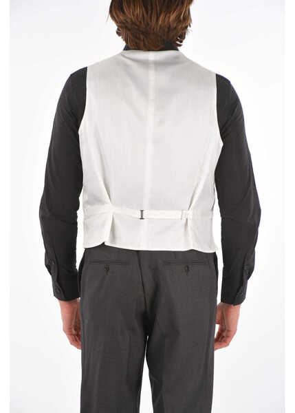 Veste costum CORNELIANI Silk Herringbone Cerimonia Academy Vest White Barbati (BM 8751096) 2