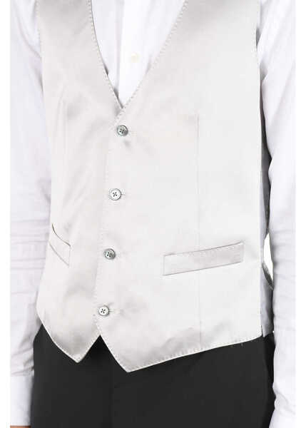 Veste costum CORNELIANI Silk 4 Buttons Ceremony Academy Vest Gray Barbati (BM 8751312) 3