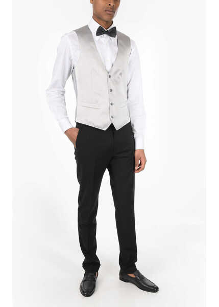 Veste costum CORNELIANI Silk 4 Buttons Ceremony Academy Vest Gray Barbati (BM 8751312) 4