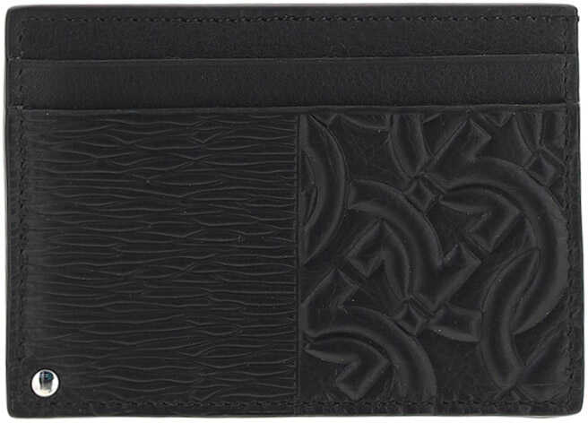 Salvatore Ferragamo Rev Tra Squ Wallet 749886 BLACK