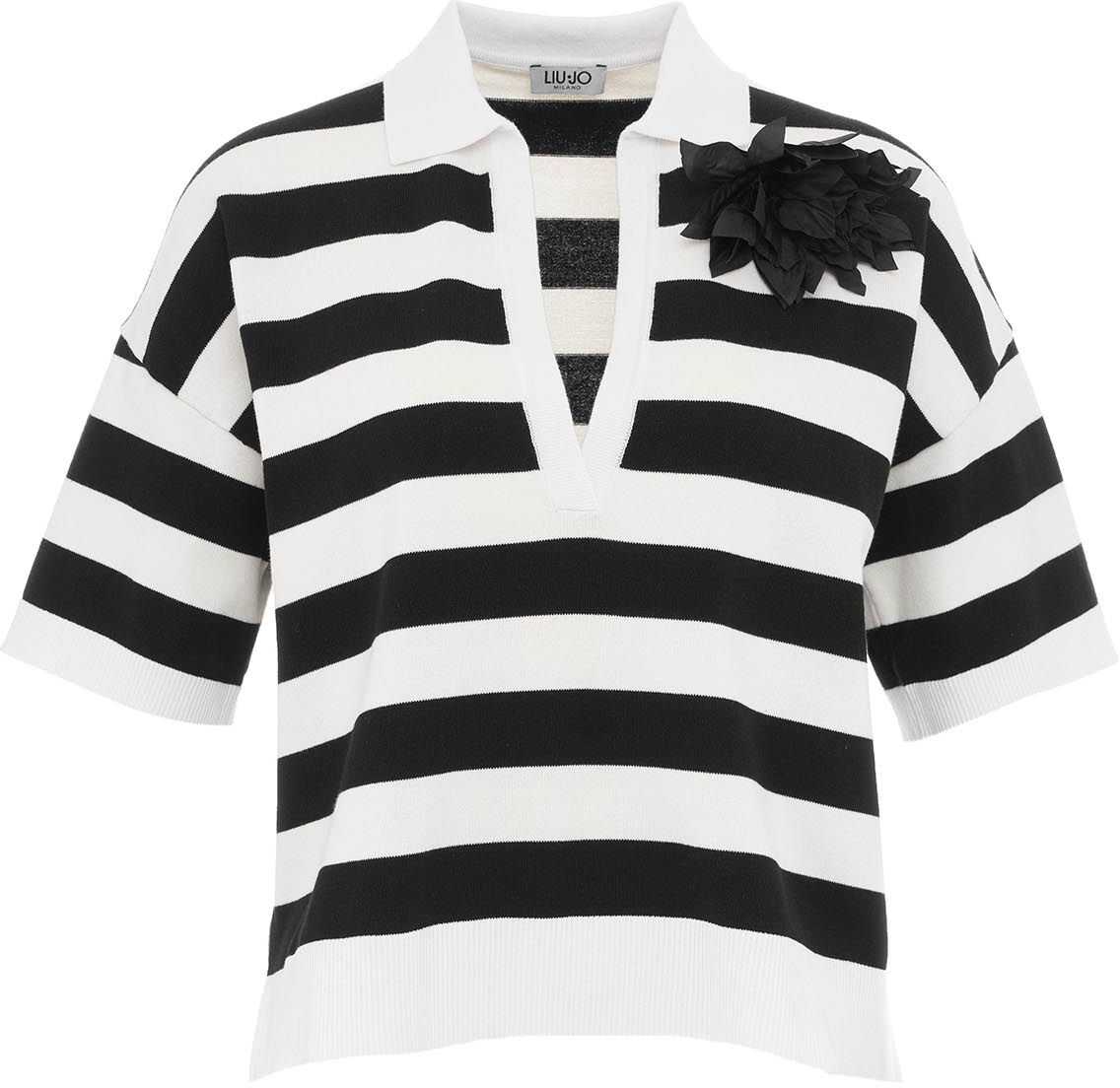 Liu Jo Polo sweater with stripes Black image