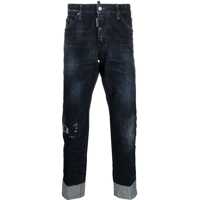 Blugi drepti Dark Wash Cool Guy Cropped Denims With Cuffs Barbati