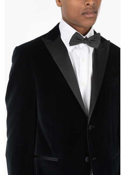 Sacouri CORNELIANI Velvet Academy Ceremony Tuxedo Blazer Blue Barbati (BM 8754555) 3