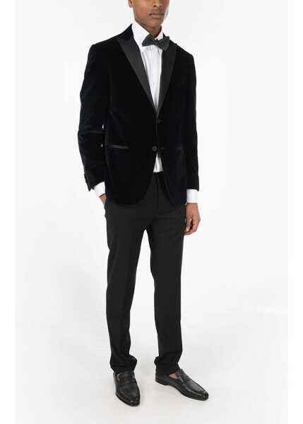Sacouri CORNELIANI Velvet Academy Ceremony Tuxedo Blazer Blue Barbati (BM 8754555) 4