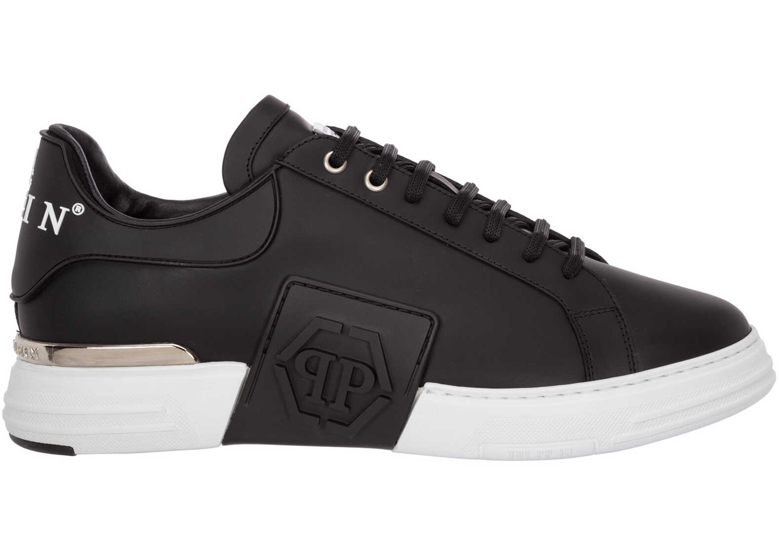 Philipp Plein Shoes Leather Trainers Sneakers Phantom Kick$ SABS-MSC3056-PLE008N_02 Black