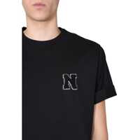 Tricouri Neil Barrett pentru Barbati - Tricouri Neil Barrett Crew Neck Cotton T-Shirt With Terry Patch Black Barbati (BM 8756790) - B-mall.ro