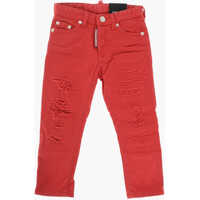 Blugi drepti Stretch Denim Glam Head Distressed Jeans Baieti