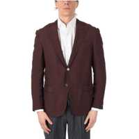 Sacouri CORNELIANI Hopsack Academy Soft Blazer With Leather Details