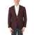 CORNELIANI Hopsack Academy Soft Blazer With Leather Details Burgundy