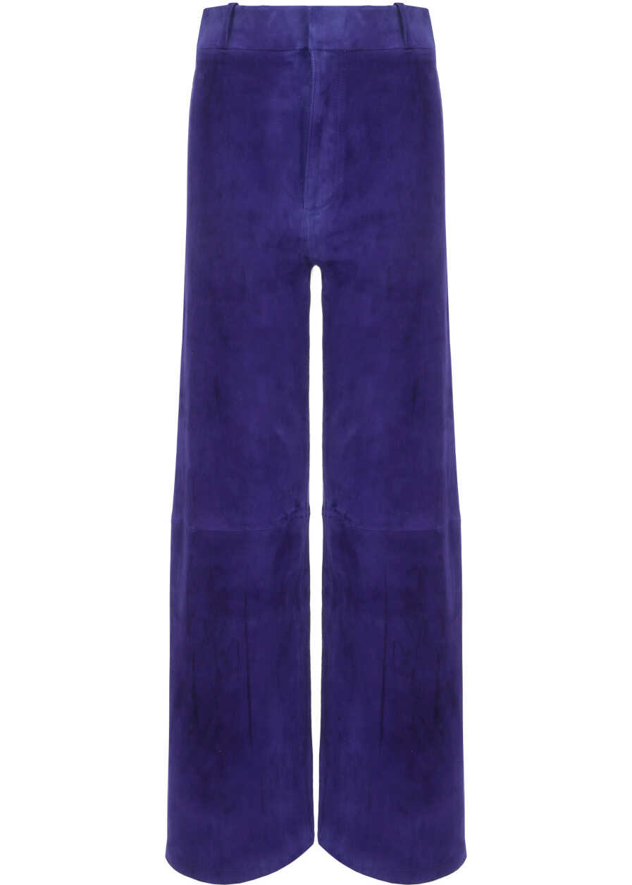 ARMA Giacinta Stretch Suede Pants 002L22101702 ELECTRIC BLUE