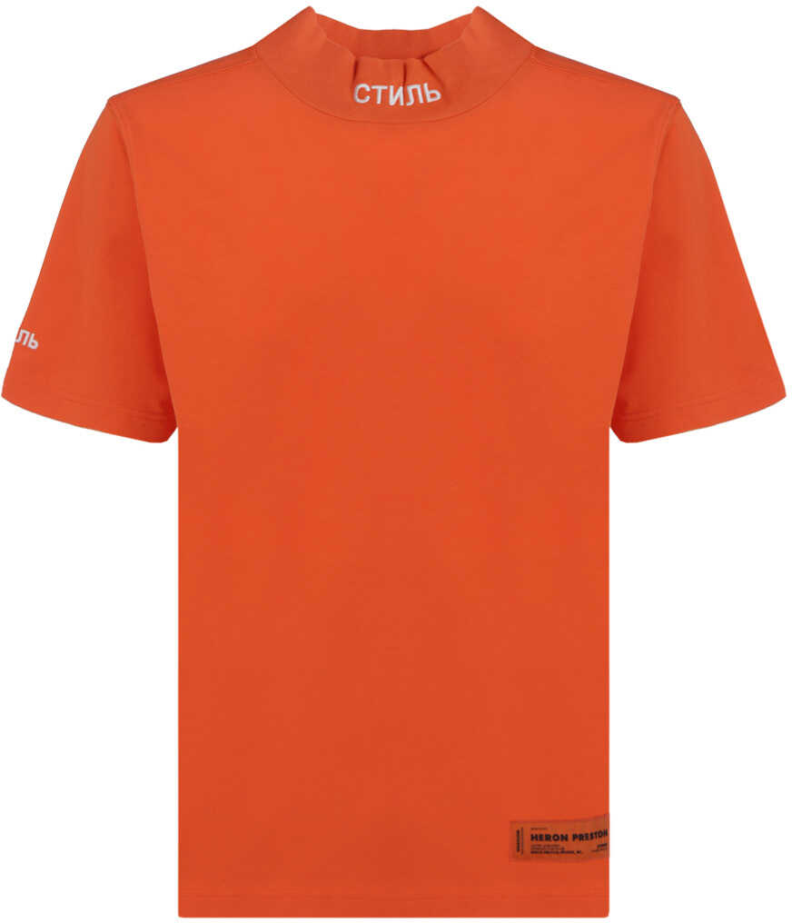 Heron Preston T-Neck T-Shirt HMAA021C99JER001 ORANGE/WHITE