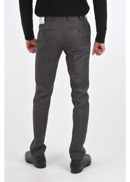 Pantaloni eleganti CORNELIANI District Check Academy Pants With Belt Loops Gray Barbati (BM 8759637) 2