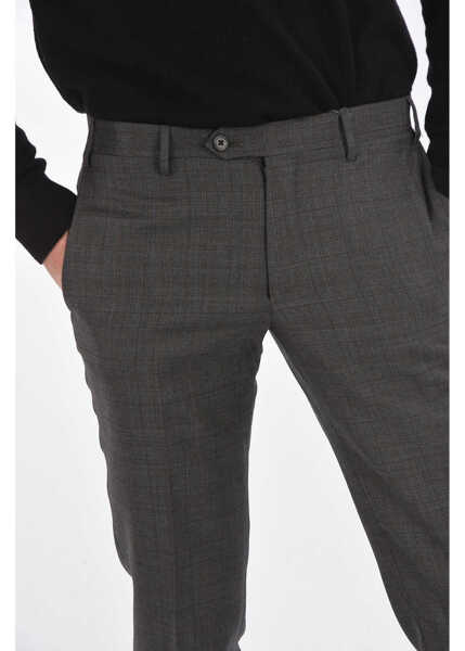 Pantaloni eleganti CORNELIANI District Check Academy Pants With Belt Loops Gray Barbati (BM 8759637) 3