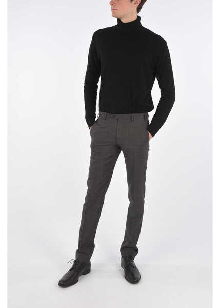 Pantaloni eleganti CORNELIANI District Check Academy Pants With Belt Loops Gray Barbati (BM 8759637) 4