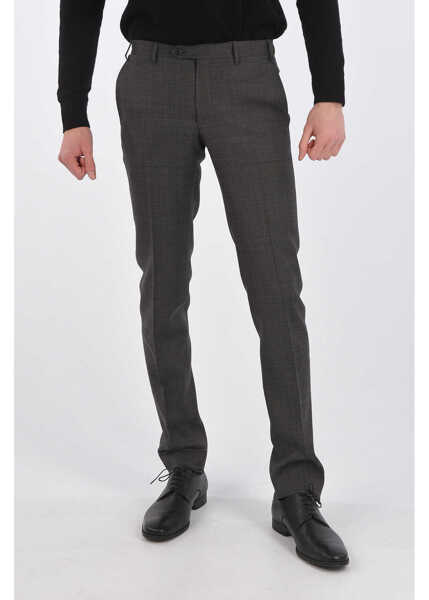 Pantaloni eleganti CORNELIANI District Check Academy Pants With Belt Loops Gray Barbati (BM 8759637) 1