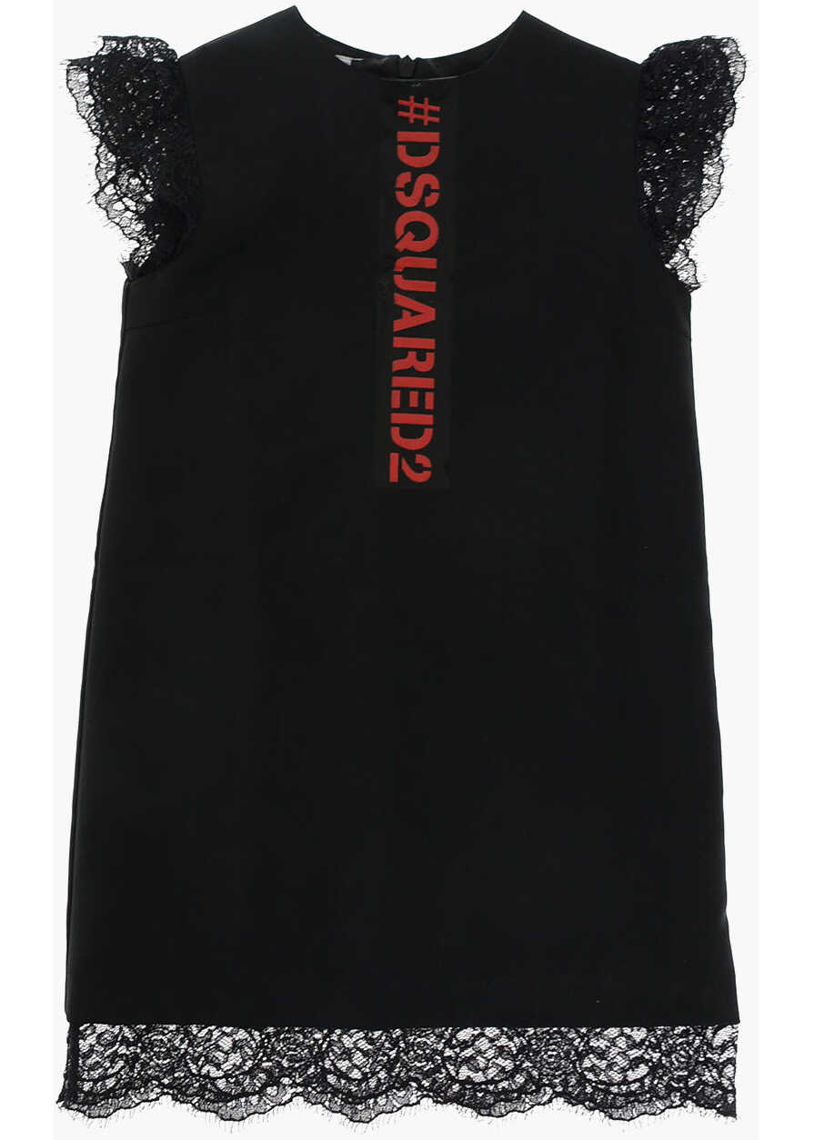 Dsquared2 Kids Crew-Neck Dress With Lace Details Black