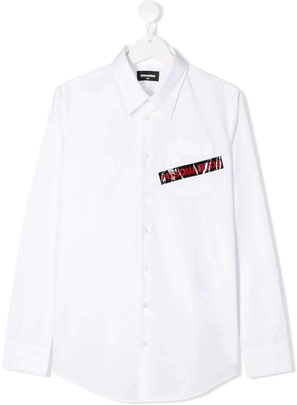 Dsquared2 Kids Popeline Shirt With Breast Pocket White