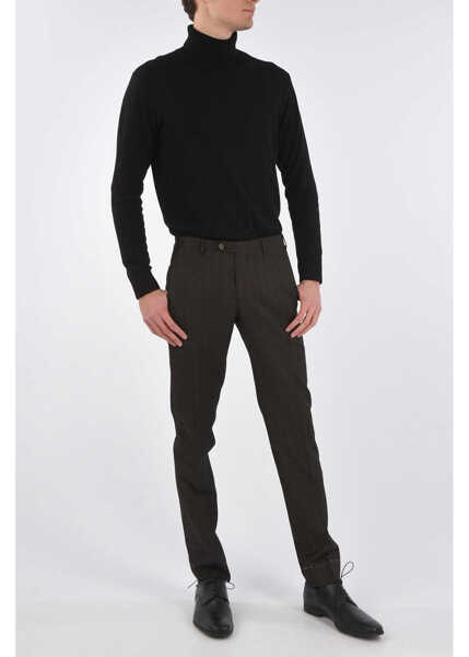 Pantaloni eleganti CORNELIANI District Check Academy Pants Brown Barbati (BM 8759907) 4