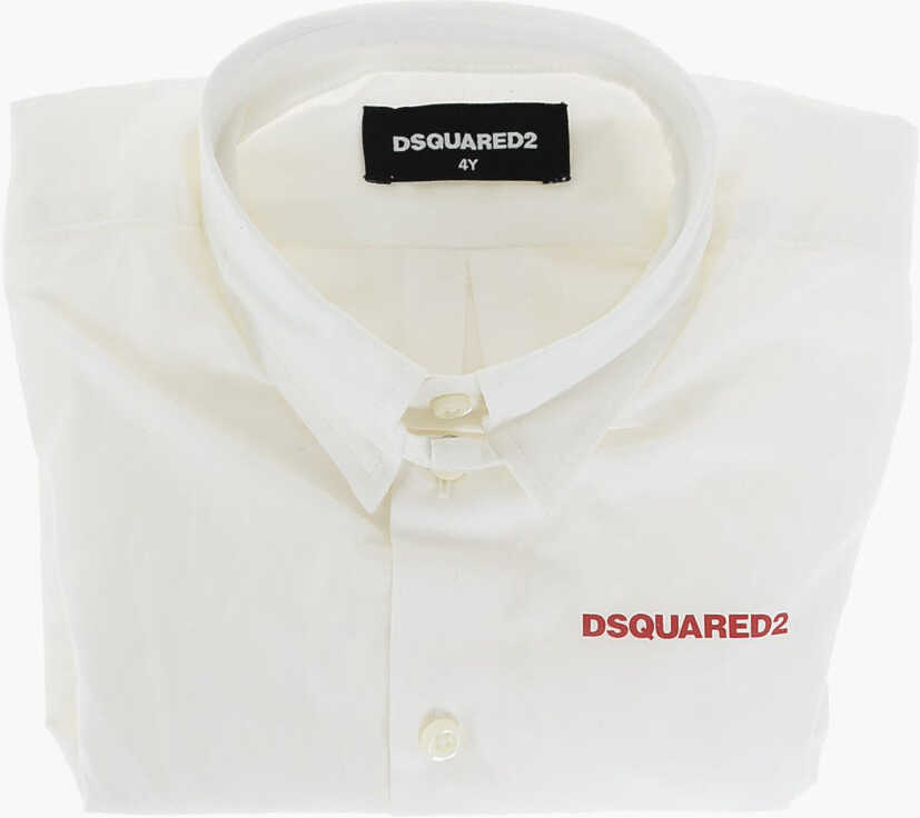 Dsquared2 Kids Popeline Classic Collar Shirt White