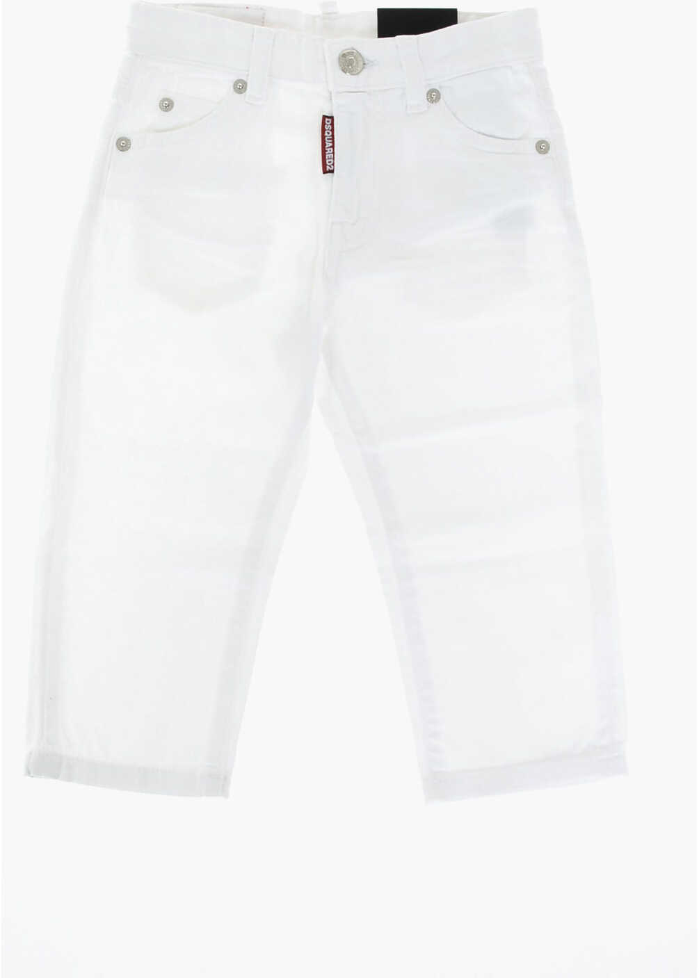 Dsquared2 Kids Stretch Denim Dennis Jeans White