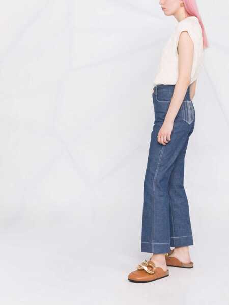 Blugi skinny Tory Burch Wide Leg Jeans BLUE Femei (BM 8760126) 4