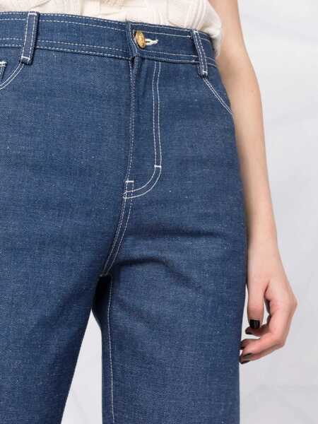 Blugi skinny Tory Burch Wide Leg Jeans BLUE Femei (BM 8760126) 5